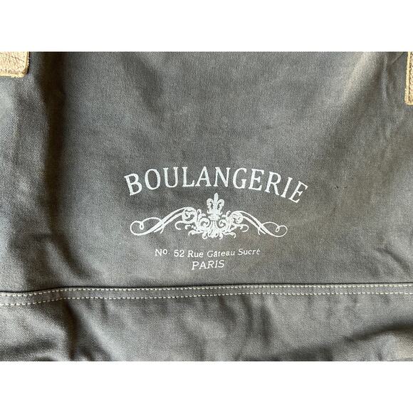 Myra Bag Boulangerie Upcycled Canvas Tote Leather Tan Gray Handbag Western Boho - Picture 7 of 11